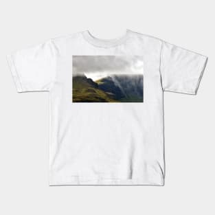 Cloudfall - clouds tumble over the Trotternish ridge - Skye, Scotland Kids T-Shirt